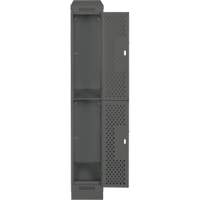 Casiers Clean Line, 2 niveaux, 12" x 15" x 82", Acier, Charbon, Rivet (assembl&eacute;), Perfor&eacute; Solutions industrielles ALPHA