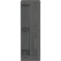 Casiers Clean Line, 2 niveaux, Bloc de 2, 24" x 15" x 82", Acier, Charbon, Rivet (assembl&eacute;), Perfor&eacute; Solutions industrielles ALPHA