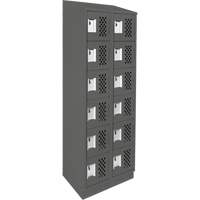 Petit casier perfor&eacute; Clean-Line, 6 niveaux, Bloc de 2, 15" x 72" x 12", Acier Solutions industrielles ALPHA