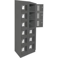 Petit casier perfor&eacute; Clean-Line, 6 niveaux, Bloc de 2, 15" x 72" x 12", Acier Solutions industrielles ALPHA