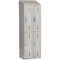 Concorde Heavy-Duty Lockers, 2 -tier, Bank of 2, 24" x 18" x 78", Steel, Grey, Welded (Assembled) Solutions industrielles ALPHA