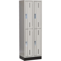 Concorde Heavy-Duty Lockers, 2 -tier, Bank of 2, 24" x 18" x 76", Steel, Grey, Welded (Assembled) Solutions industrielles ALPHA