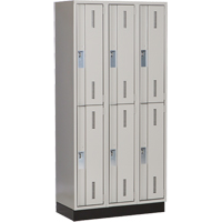 Casiers robustes Concorde, 2 niveaux, Bloc de 3, 36" x 18" x 76", Acier, Gris, Soud&eacute; (assembl&eacute;) Solutions industrielles ALPHA