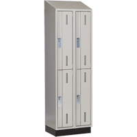 Concorde Heavy-Duty Lockers, 2 -tier, Bank of 2, 24" x 18" x 82", Steel, Grey, Welded (Assembled) Solutions industrielles ALPHA