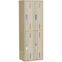 Casiers robustes Concorde, 2 niveaux, Bloc de 2, 24" x 18" x 72", Acier, Beige, Soud&eacute; (assembl&eacute;) Solutions industrielles ALPHA