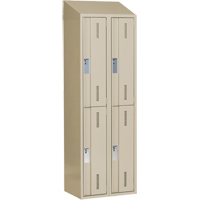 Concorde Heavy-Duty Lockers, 2 -tier, Bank of 2, 24" x 18" x 78", Steel, Beige, Welded (Assembled) Solutions industrielles ALPHA