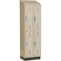 Concorde Heavy-Duty Lockers, 2 -tier, Bank of 2, 24" x 18" x 82", Steel, Beige, Welded (Assembled) Solutions industrielles ALPHA