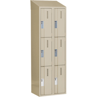 Concorde Heavy-Duty Lockers, 3 -tier, Bank of 2, 24" x 18" x 78", Steel, Beige, Welded (Assembled) Solutions industrielles ALPHA