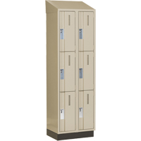 Concorde Heavy-Duty Lockers, 3 -tier, Bank of 2, 24" x 18" x 82", Steel, Beige, Welded (Assembled) Solutions industrielles ALPHA