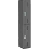 Concorde Heavy-Duty Lockers, 2 -tier, 12" x 18" x 72", Steel, Charcoal, Welded (Assembled) Solutions industrielles ALPHA