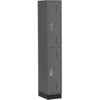 Concorde Heavy-Duty Lockers, 2 -tier, 12" x 18" x 76", Steel, Charcoal, Welded (Assembled) Solutions industrielles ALPHA