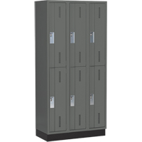 Casiers robustes Concorde, 2 niveaux, Bloc de 3, 36" x 18" x 76", Acier, Charbon, Soud&eacute; (assembl&eacute;) Solutions industrielles ALPHA