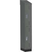 Concorde Heavy-Duty Lockers, 2 -tier, 12" x 18" x 82", Steel, Charcoal, Welded (Assembled) Solutions industrielles ALPHA