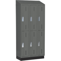 Concorde Heavy-Duty Lockers, 2 -tier, Bank of 3, 36" x 18" x 82", Steel, Charcoal, Welded (Assembled) Solutions industrielles ALPHA