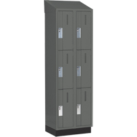 Concorde Heavy-Duty Lockers, 3 -tier, Bank of 2, 24" x 18" x 82", Steel, Charcoal, Welded (Assembled) Solutions industrielles ALPHA