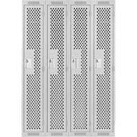 Clean Line Lockers, Bank of 4, 48" x 15" x 72", Steel, Grey, Rivet (Assembled), Perforated Solutions industrielles ALPHA