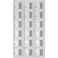 Clean Line Lockerettes, 6 -tier, Bank of 3, 18" x 72" x 12", Steel Solutions industrielles ALPHA