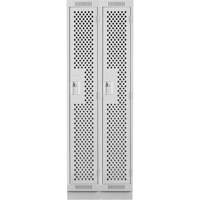 Clean Line Lockers, Bank of 2, 24" x 12" x 76", Steel, Grey, Rivet (Assembled), Perforated Solutions industrielles ALPHA