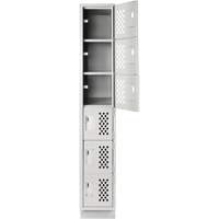 Petit casier perfor&eacute; Clean-Line, 6 niveaux, 15" x 72" x 12", Acier Solutions industrielles ALPHA