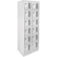 Assembled Lockerettes Clean Line Perforated Economy Lockers, 6 -tier, Bank of 2, 18" x 72" x 12", Steel Solutions industrielles ALPHA