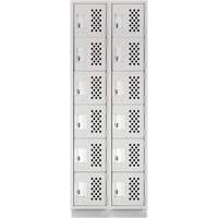 Assembled Lockerettes Clean Line Perforated Economy Lockers, 6 -tier, Bank of 2, 18" x 72" x 12", Steel Solutions industrielles ALPHA