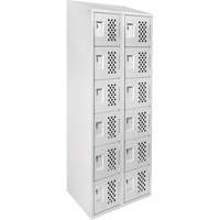 Assembled Lockerettes Clean Line Perforated Economy Lockers, 6 -tier, Bank of 2, 18" x 72" x 12", Steel Solutions industrielles ALPHA