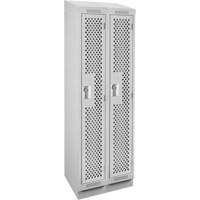 Clean Line Lockers, Bank of 2, 24" x 18" x 82", Steel, Grey, Rivet (Assembled), Perforated Solutions industrielles ALPHA