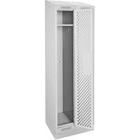 Clean Line Lockers, Bank of 2, 24" x 18" x 82", Steel, Grey, Rivet (Assembled), Perforated Solutions industrielles ALPHA
