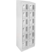 Petit casier perfor&eacute; Clean-Line, 6 niveaux, Bloc de 2, 15" x 72" x 12", Acier Solutions industrielles ALPHA
