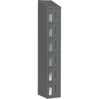 Concorde Heavy-Duty Lockers, 6 -tier, 12" x 18" x 78", Steel, Charcoal, Welded (Assembled) Solutions industrielles ALPHA