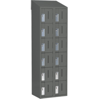 Concorde Heavy-Duty Lockers, 6 -tier, Bank of 2, 24" x 18" x 78", Steel, Charcoal, Welded (Assembled) Solutions industrielles ALPHA
