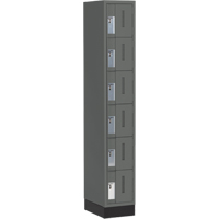 Concorde Heavy-Duty Lockers, 6 -tier, 12" x 18" x 76", Steel, Charcoal, Welded (Assembled) Solutions industrielles ALPHA