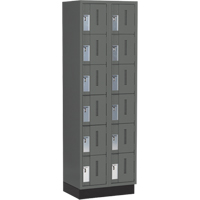 Concorde Heavy-Duty Lockers, 6 -tier, Bank of 2, 24" x 18" x 76", Steel, Charcoal, Welded (Assembled) Solutions industrielles ALPHA