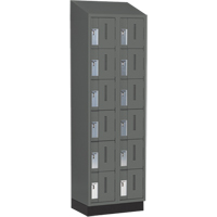 Concorde Heavy-Duty Lockers, 6 -tier, Bank of 2, 24" x 18" x 82", Steel, Charcoal, Welded (Assembled) Solutions industrielles ALPHA