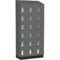 Concorde Heavy-Duty Lockers, 6 -tier, Bank of 3, 36" x 18" x 82", Steel, Charcoal, Welded (Assembled) Solutions industrielles ALPHA