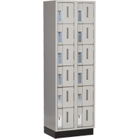 Concorde Heavy-Duty Lockers, 6 -tier, Bank of 2, 24" x 18" x 76", Steel, Grey, Welded (Assembled) Solutions industrielles ALPHA