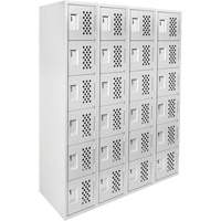 Clean Line Lockerettes, 6 -tier, Bank of 4, 18" x 72" x 12", Steel Solutions industrielles ALPHA