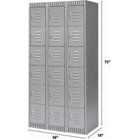 Casiers, 6 niveaux, Bloc de 3, 36" x 18" x 72", Acier, Gris, D&eacute;mont&eacute; Solutions industrielles ALPHA