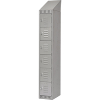 Lockers, 6 -tier, 12" x 18" x 82", Steel, Grey, Knocked Down Solutions industrielles ALPHA
