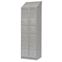 Lockers, 6 -tier, Bank of 2, 24" x 18" x 82", Steel, Grey, Knocked Down Solutions industrielles ALPHA