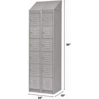 Lockers, 6 -tier, Bank of 2, 24" x 18" x 82", Steel, Grey, Knocked Down Solutions industrielles ALPHA