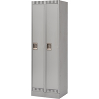 Lockers, Bank of 2, 24" x 18" x 76", Steel, Grey, Knocked Down Solutions industrielles ALPHA