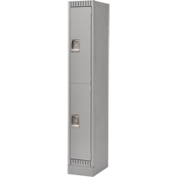 Lockers, 2 -tier, 12" x 18" x 76", Steel, Grey, Knocked Down Solutions industrielles ALPHA