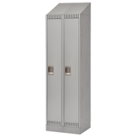 Lockers, Bank of 2, 24" x 18" x 86", Steel, Grey, Knocked Down Solutions industrielles ALPHA