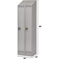 Lockers, Bank of 2, 24" x 18" x 86", Steel, Grey, Knocked Down Solutions industrielles ALPHA