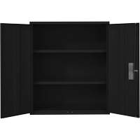 Armoire de rangement Lo-Boy, Acier, 2 Tablettes, 42" h x 36" la x 18" P, Noir Solutions industrielles ALPHA