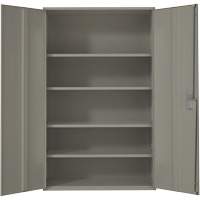 Armoire de rangement Hi-Boy tr&egrave;s large, Acier, 4 Tablettes, 72" h x 48" la x 24" P, Gris Solutions industrielles ALPHA