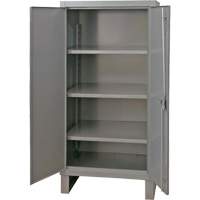 Extra Heavy-Duty Cabinet, Steel, 3 Shelves, 66" H x 36" W x 24" D, Grey Solutions industrielles ALPHA