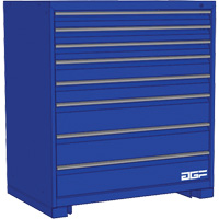 Armoire &agrave; tiroirs modulaire, 8 tiroirs, 36" la x 24" p x 40" h, Bleu Solutions industrielles ALPHA