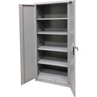Armoire de rangement, Acier, 4 Tablettes, 66" h x 30" la x 15" P, Gris Solutions industrielles ALPHA